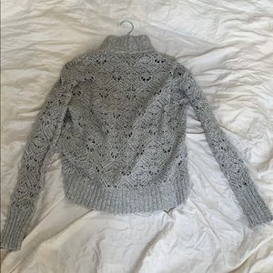 American Eagle Grey Turtleneck with cutout designs